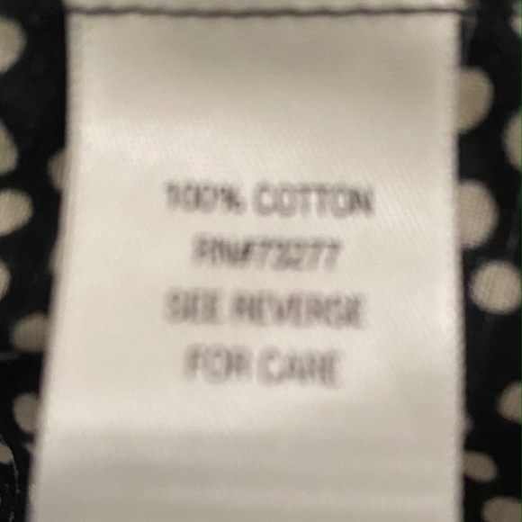 Croft & Barrrow BLK/WHT DOTS Cotton Fitted Shirt, XL Summer Sale - Picture 6 of 6